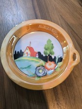 Vintage Noritake Japan Hand Painted Round Dish Landscape picture