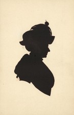 Vintage Edwardian Handcut Paper Silhouette Card Unused Profile Portrait Art picture