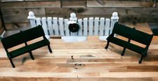 vtg Dept 56 metal fence & two benches picture