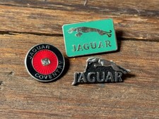 Lot x3 JAGUAR Coventry Enamelled Lapel Pins Badge Automobila XK120 E-Type XJ picture