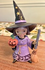 Jim Shore A GENTLE SPELL Little Witch Pumpkin and Broom New  picture