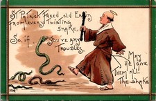 HBG artwork Postcard St. Patrick Freed Old Erin From Every Twisting Snake picture