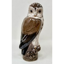 Vintage Dahl Jensen Porcelain Pearl Owl Figure Copenhagen Denmark 1389 picture
