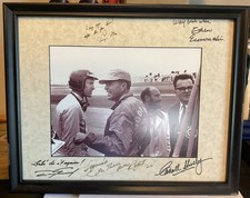 Carroll Shelby, Dan Gurney, Chris Economaki at the racetrack in 1960's Autograph picture