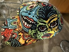 Fab MOSCHINO COUTURE “Monster” Multicolor Graphic Print Cap O/S Made in Italy picture