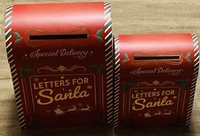 santa claus north pole envelope post box home decor boxes new with tags Set Of 2 picture