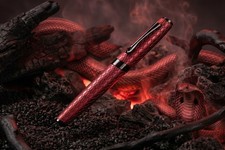 DIPLOMAT COBRA BURGUNDY GUILLOCHE FOUNTAIN PEN EXTRA FINE NIB picture