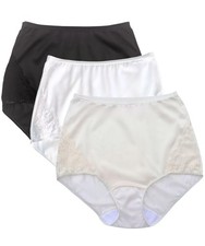 Shadowline Women's Nylon Full Brief Panty with Lace 3-Pack Size 8 picture