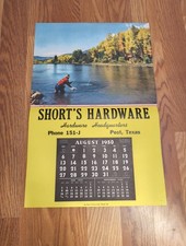 Vintage 1950s Calendar Hanger Shorts Hardware Post TX Salesman Sample picture