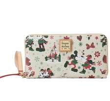 2026 Disney Dooney & Bourke Christmas Wristlet Wallet Mickey Minnie Holiday NEW picture
