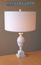 ITALIAN BEAUTY MCM MARBLE TABLE LAMP WHITE VTG ATOMIC AGE 50'S 60S MID CENTURY picture