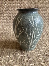 Vintage Waylande Gregory Styled Vase Mottled Green Branch Silhouette Design picture