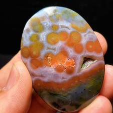 TOP 67G Natural Polished Orbicular Ocean Jasper  Healing Crystal Gift L8079 picture