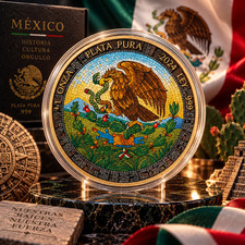 2024 Mexico Libertad Mosaic Eagle & Snake Edition 1 oz Silver Coin picture