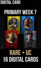 PRIMARY Week 7 RARE/UC Purple Yellow Red Blue 16 Card Topps Star Wars Trader picture