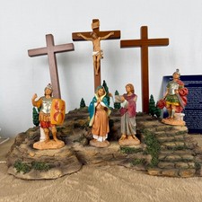 Fontanini Crucifixion Scene Calvary Hill 5 Inch Scale Mary John Roman Soldiers picture
