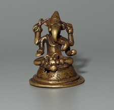 Tibet 1700s Old Antique Alloy Copper Four-armed Ganesha Buddha Statue Amulet picture