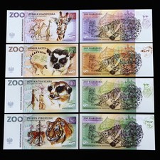 New Warsaw Zoo, Poland 4pcs, 120 140 150 180 notes, Private Polymer  /unc picture