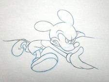 1980's MICKEY MOUSE WALT DISNEY ORIGINAL ANIMATION PRODUCTION cel DRAWING picture