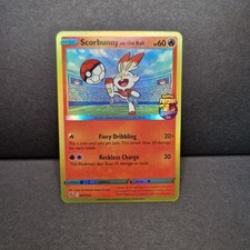Pokemon Scorbunny on the Ball Style Football Futsal Japanese Art Card picture