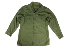 Vintage 1974 US Army OG-107 Utility Shirt Vietnam Era Military OD Green picture