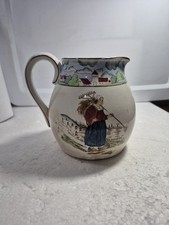 Antique 1908 Buffalo Pottery Pilgrim Pitcher Made in Holland # 1428 k pitcher 6