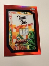 2026 Topps Wacky Packages #1 Dimwit Bots Attacky Packages Red Chrome 4/5 SSP picture
