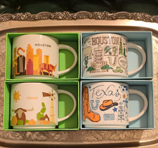 Starbucks Been There & You Are Here Series Houston Texas Mugs Set of 4 Brand New picture
