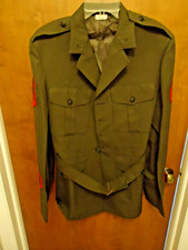 VINTAGE USMC US Marine Corps Serge Green Uniform Tunic Coat Jacket USMC Sz 43R picture