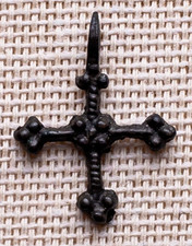 ANTIQUE LATE VIKING AGE c.12 CROSS CENTURY BYZANTINE TYPE ORTHODOX “BUDDED”  201 picture