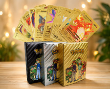 55pcs Gold/Silver/Black Foil Cards GX VMAX Style Rare Trading Set picture