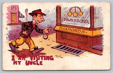 c1910 I Am Visiting My Uncle Drawing Humor Vintage Postcard picture