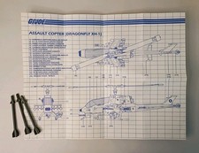 GI Joe Assault Copter Dragonfly XH-1 Instructions Blueprints & Missiles Vintage picture