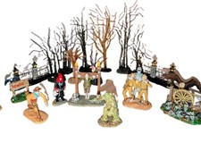 Vtg Lemax Spooky Town Village Swamp Monster Mummy Gunfighter Tortured Soul Trees picture