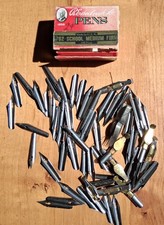Vintage Esterbrook 702 School Medium Firm Nib Lot with Box, Hunt & Speedball picture