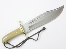 Handmade Vintage Bowie Hunting Knife Bone Handle Carbon Steel Fixed Blade picture