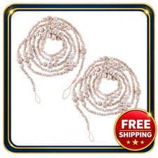 Christmas wood bead garland 18 ft vintage 2 pcs 10mm 20mm 25mm picture