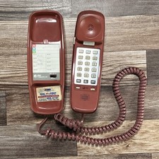 Vtg 1988 AT&T Trimline Wall Telephone Mauve Teaberry Pink Touch Tone  picture