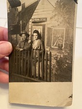 RPPC Young Corporal Doughboy w/ Big Grin & Prostitute Woman in Italy WW1 Photo picture
