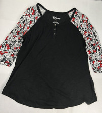 Torrid 0 Disney Mickey Minnie Mouse Black White Red Baseball Shirt picture