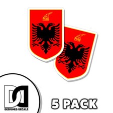 Albania Coat of Arms Sticker Self Adhesive Vinyl 3 inch flag Decals 5pk picture