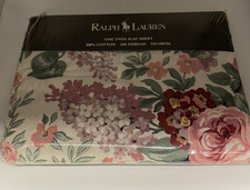 Vintage Polo by Ralph Lauren “Allison” Floral Twin Flat Bed Sheet - NOS picture