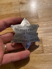 California Steamboat Epaulette Collector Pinback Metal Patina Wyatt Earp Railway picture