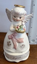 Vintage 1950s Napco Japan April Angel Girl Figurine w/ Eggs & Bunny- A1364 picture