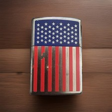 2017 zippo lighter brushed chrome American flag design works￼ picture