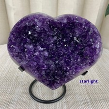 2.2LB   Natural Brazilian amethyst hand cut heart-shaped decoratio picture