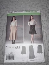 Simplicity Pattern 2058 Amazing Fit Skirt Slim Avg & Curvy sz 10-18 FF Uncut  picture
