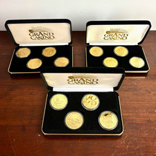 Vintage Grand Casino Wildlife Series Collector Token Sets 3 lot w/Display Case picture