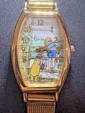 Vintage Ingersoll Classic Pooh Disney Watch Gold Tone Band Not Working  picture