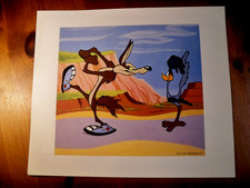 Vintage 1991 Looney Tunes Framed Print Wile E. Coyote Road Runner Warner Bros picture